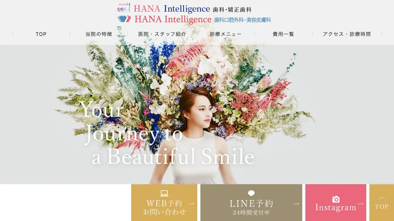 HANA Intelligence歯科のホームページ
